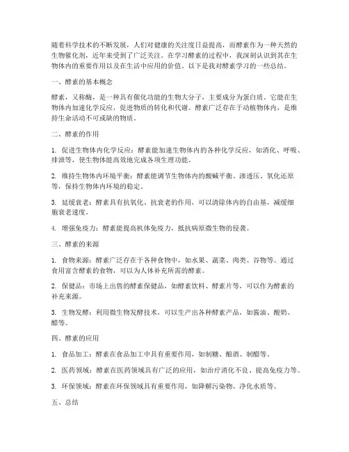 学习酵素的总结范文