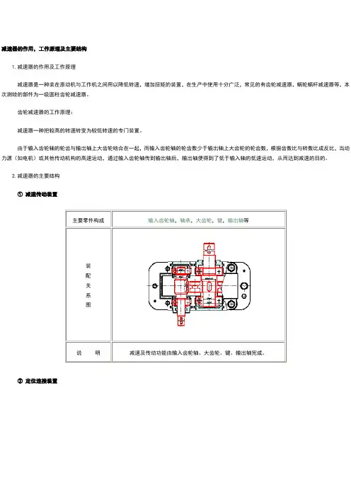 减速器工作原理及各部分结构