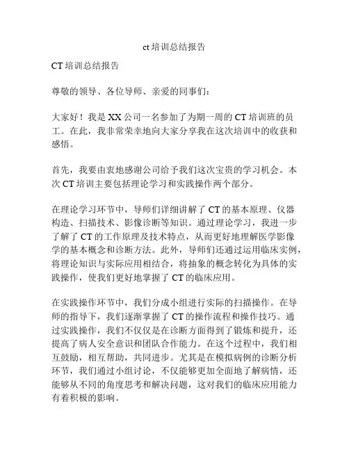 ct培训总结报告