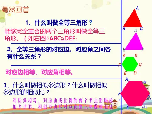 初中数学华东师大九年级上册图形的相似秋九年级数学上册--相似三角形-(新版)华东师大版