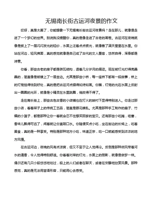无锡南长街古运河夜景的作文