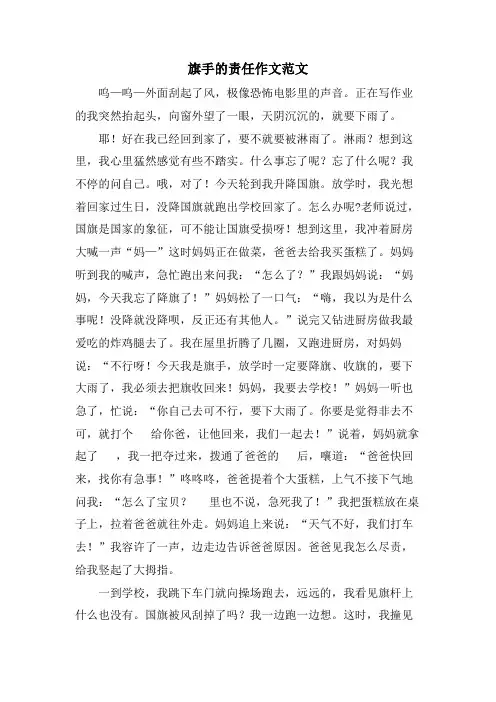旗手的责任作文范文