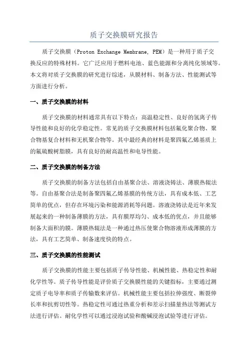 质子交换膜研究报告