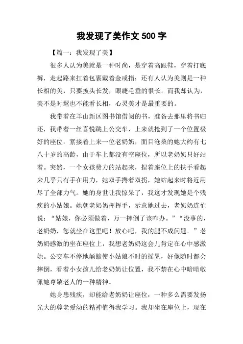 我发现了美作文500字