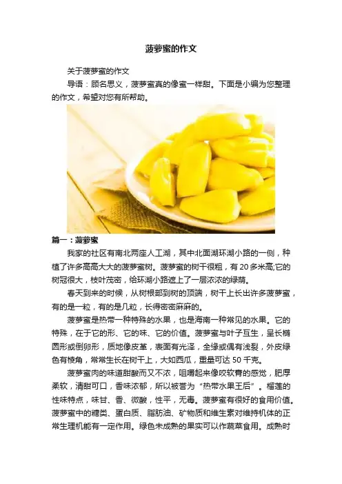 菠萝蜜的作文