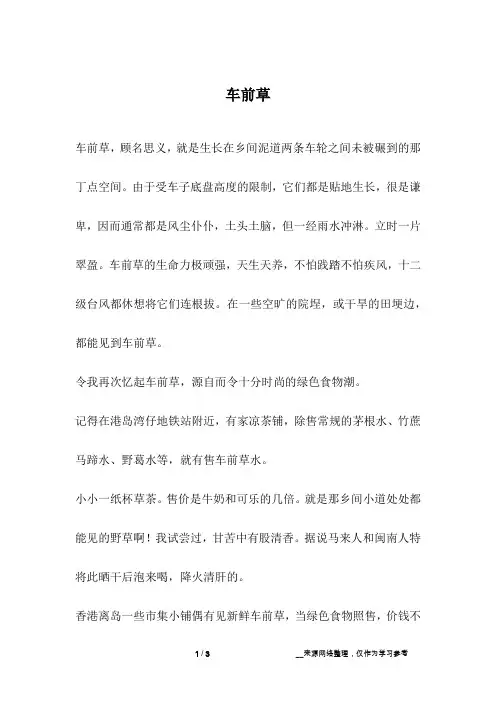 车前草_成长故事