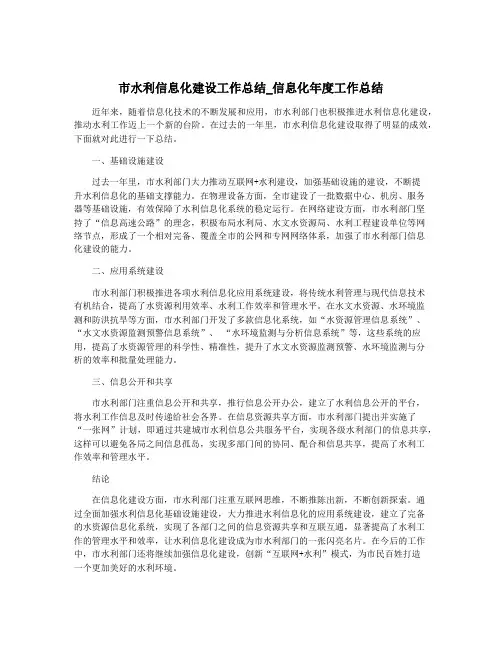 市水利信息化建设工作总结_信息化年度工作总结
