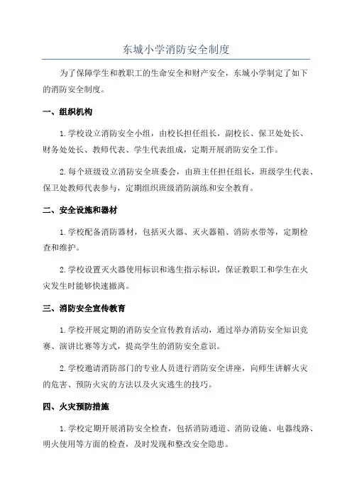 东城小学消防安全制度