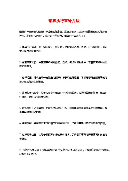 预算执行审计方法