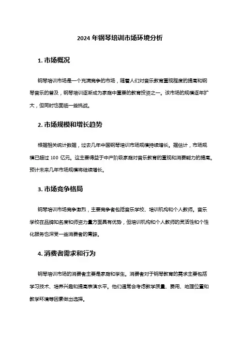 2024年钢琴培训市场环境分析