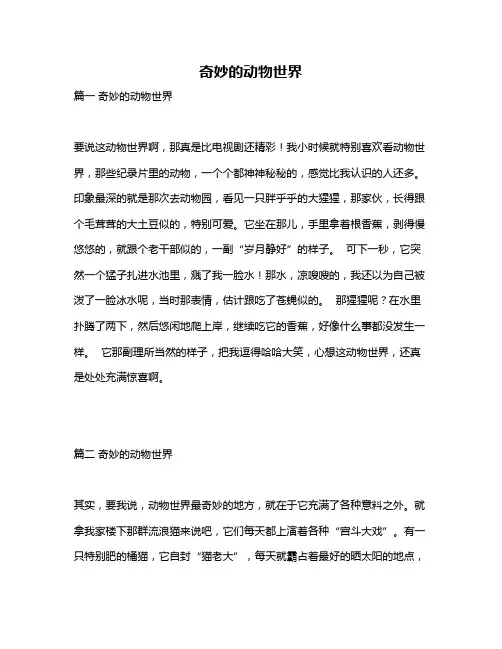 作文《奇妙的动物世界》