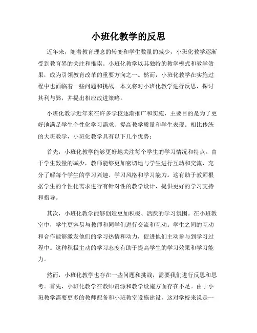 小班化教学的反思