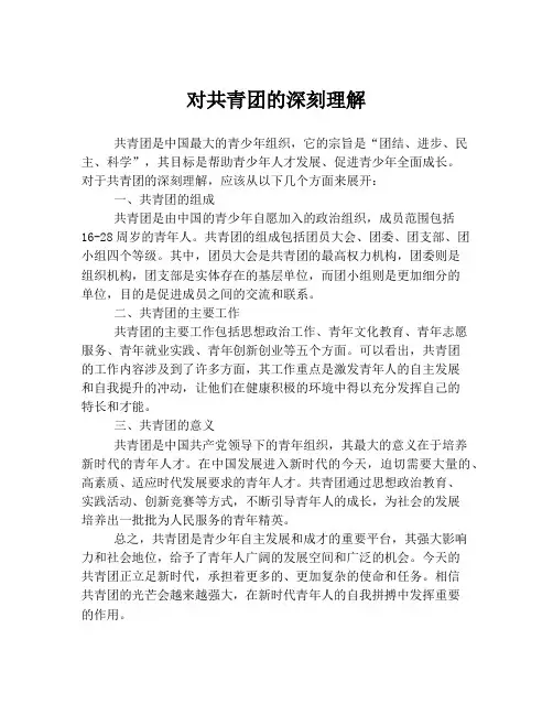 对共青团的深刻理解