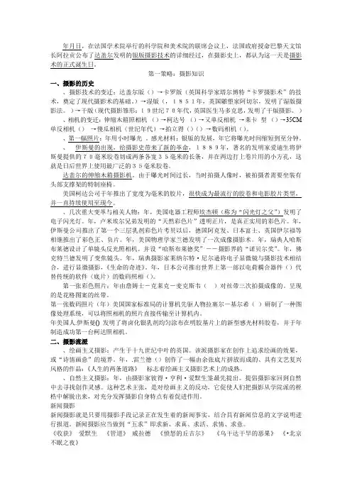 摄影——理论基础知识