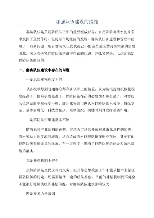 加强队伍建设的措施