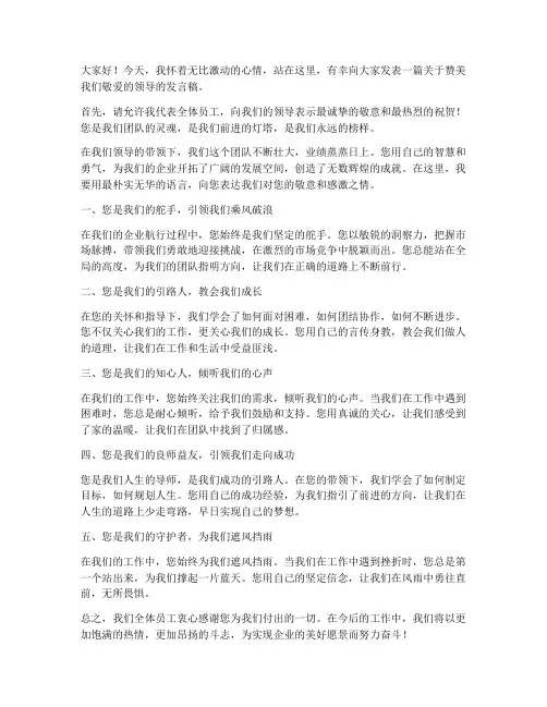 发言稿赞美领导的话语