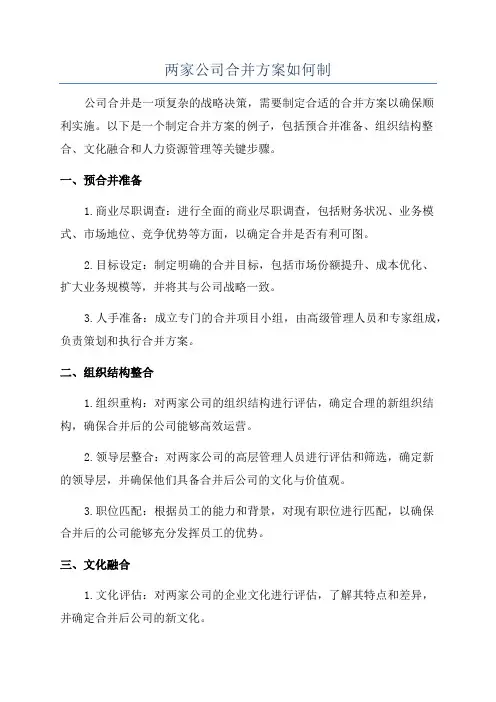 两家公司合并方案如何制