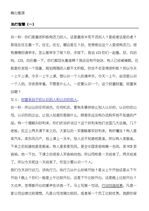 执行智慧_加总结归纳一字(精选)一字(精选)