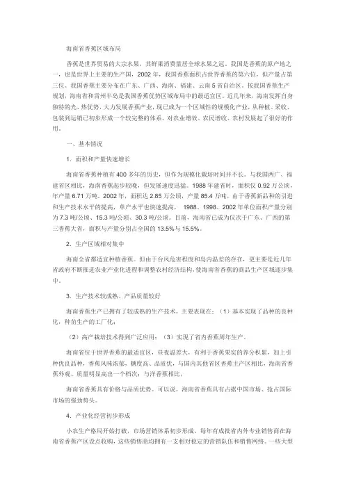 海南香蕉布局