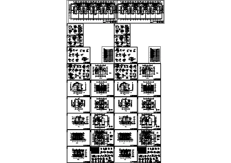某中式高档仿古别墅施工全套CAD图纸