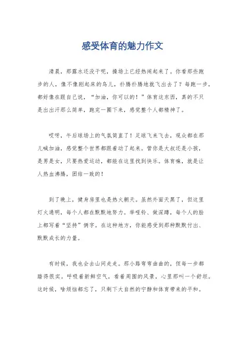 感受体育的魅力作文