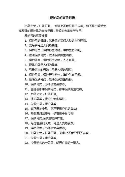 爱护鸟的宣传标语