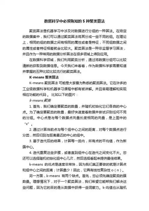 数据科学中必须熟知的5种聚类算法