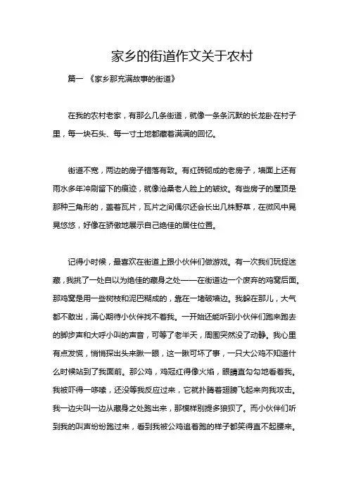 家乡的街道作文关于农村