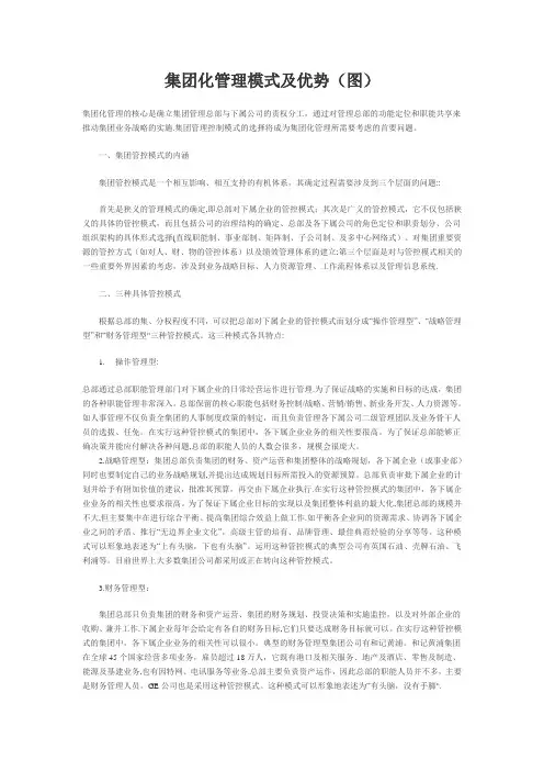 集团化管理模式及优势