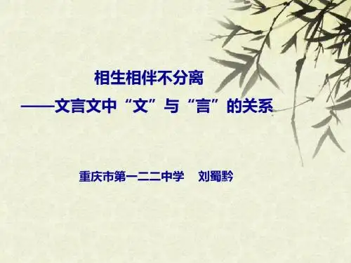 “文”与“言”的关系