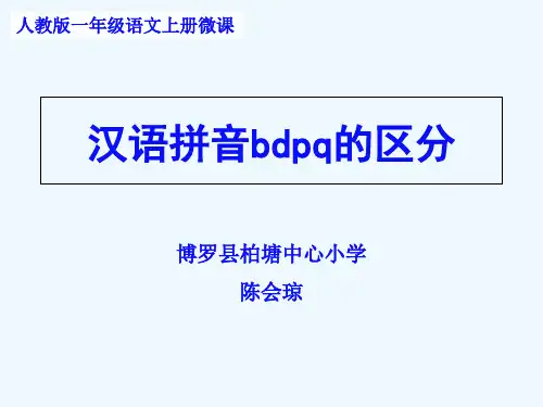 (部编)人教2011课标版一年级上册汉语拼音bdpq的区分