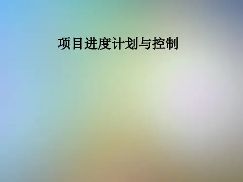 项目进度计划与控制