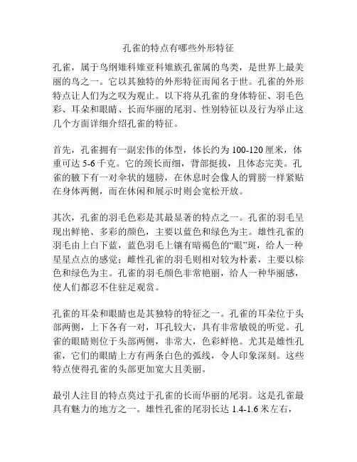 孔雀的特点有哪些外形特征