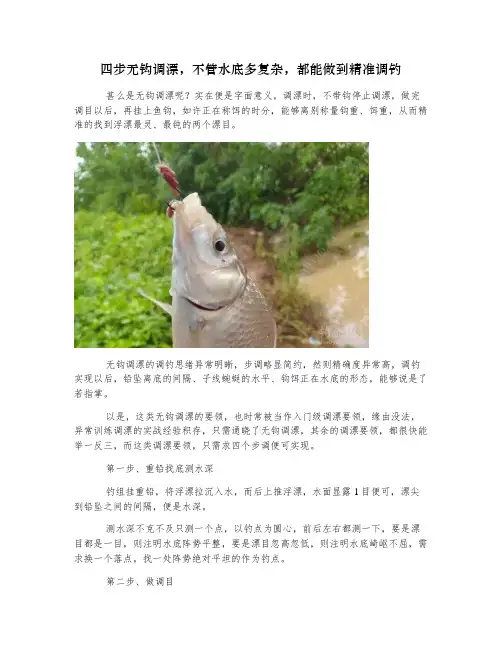 四步无钩调漂,不管水底多复杂,都能做到精准调钓