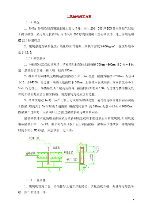 二次结构施工方案