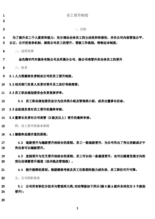 最新员工晋升制度(附表格及流程)
