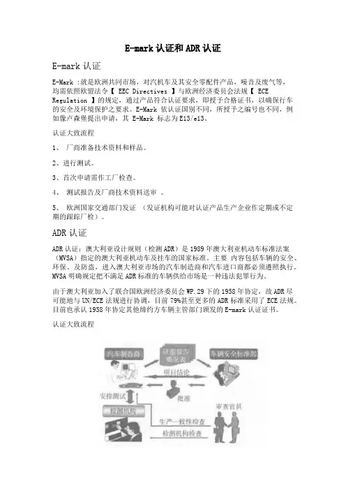 E-mark认证和ADR认证