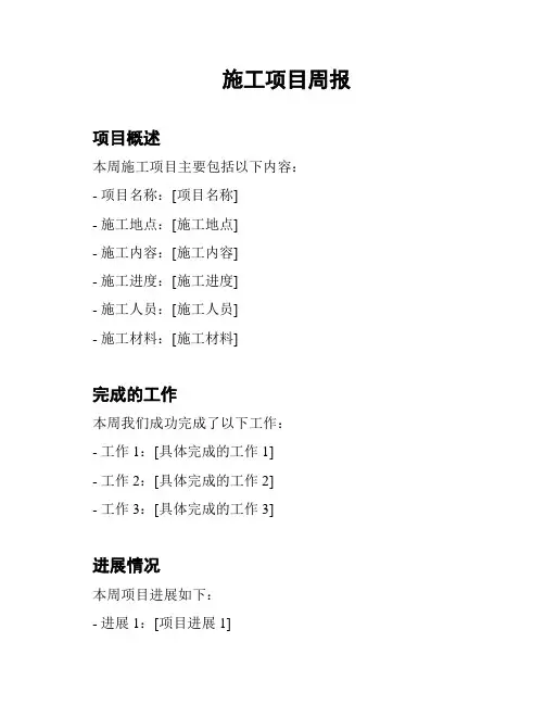 施工项目周报