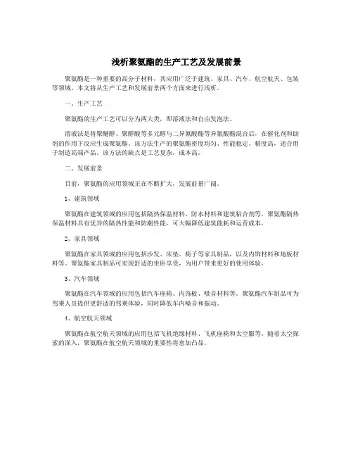 浅析聚氨酯的生产工艺及发展前景