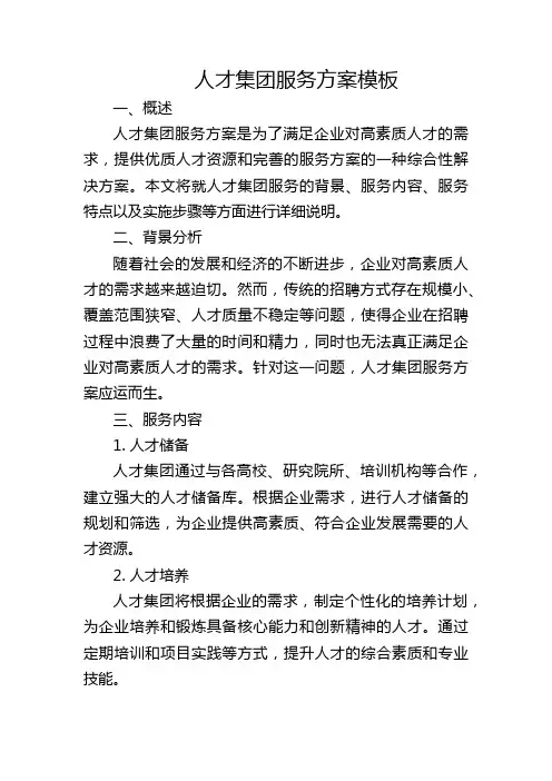 人才集团服务方案模板