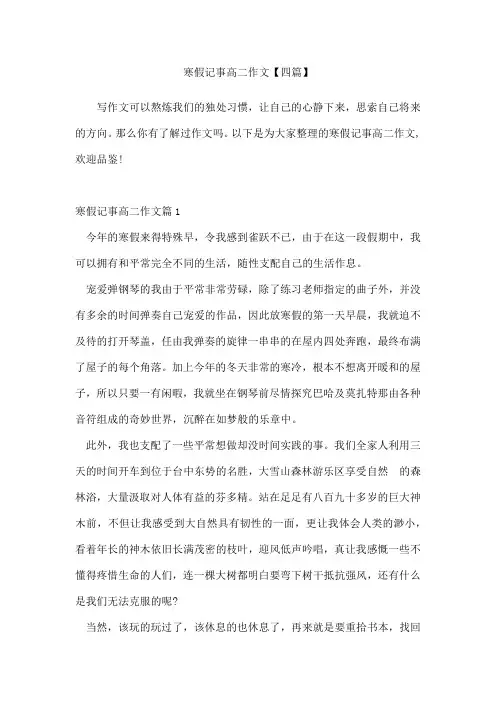 寒假记事高二作文四篇
