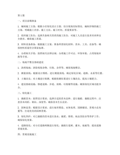 小区景观绿化施工程序(3篇)