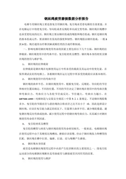 钢丝绳疲劳磨损数据分析