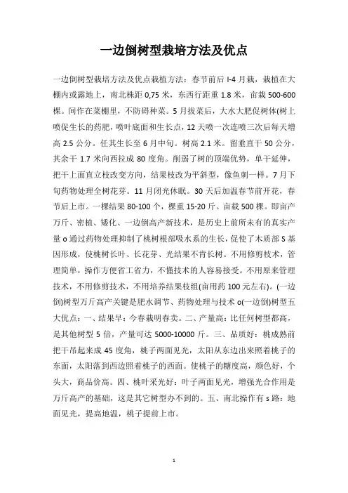 一边倒树型栽培方法及优点