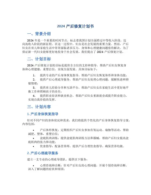 2024产后修复计划书