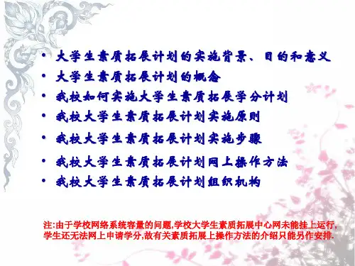 (改后)大学生素质拓展学分计划培训课件