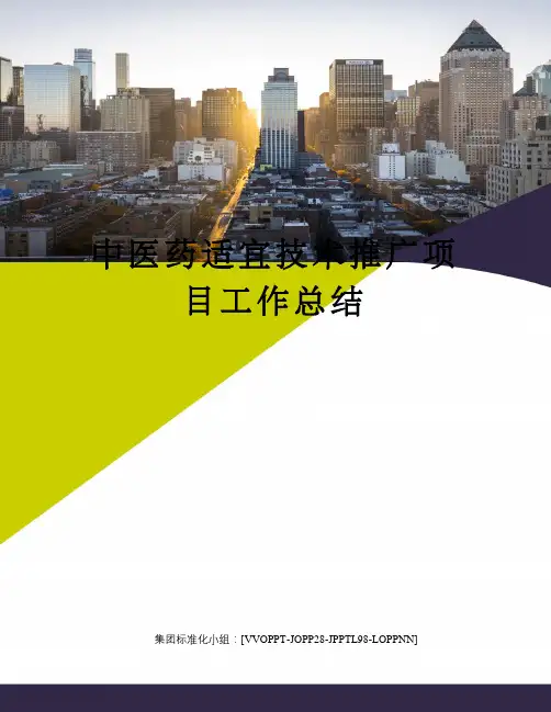 中医药适宜技术推广项目工作总结