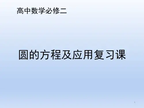 高中数学必修二《圆的方程》复习PPT