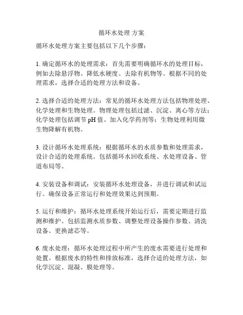 循环水处理 方案