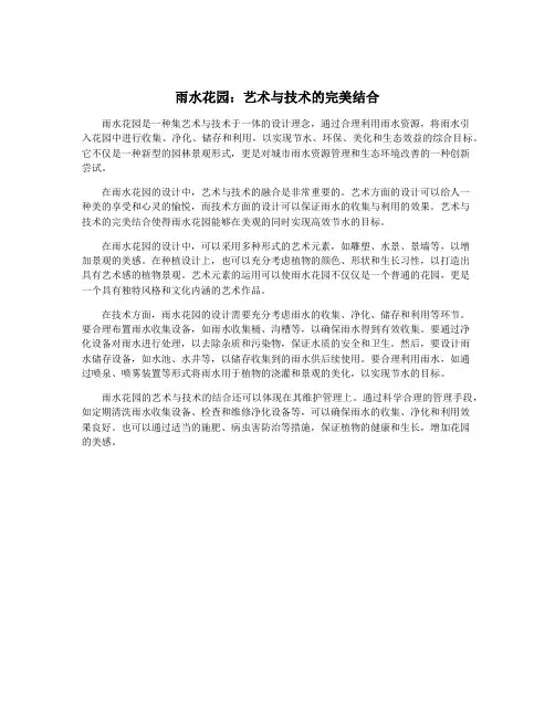 雨水花园：艺术与技术的完美结合